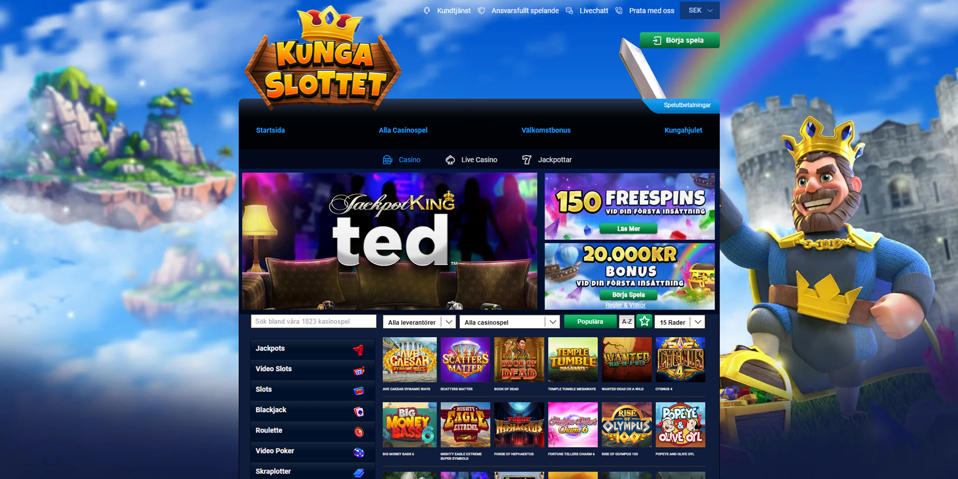 Videoslots Group unveils Kungaslottet.se: the next-gen Pay N Play Casino